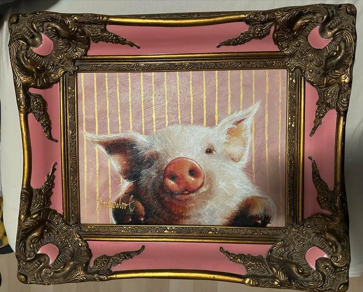 Donkersloot - Schilderij Varkentje, Antiek en Kunst, Kunst | Schilderijen | Klassiek, Ophalen