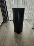 Zwarte pedaalemmer prullenbak vuilnisbak 30 liter, Ophalen, Zo goed als nieuw, Metaal, Minder dan 50 cm