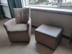 luie stoel en poef, Huis en Inrichting, Stoelen, Gebruikt, Leer, Eén, Ophalen