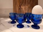 Blauwe glazen eierdopjes blauw, Glas of Glazen, Ophalen of Verzenden, Overige stijlen, Glas