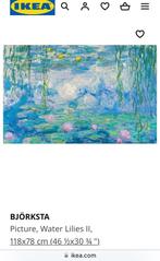 Gevraagd Ikea  Björksta  Waterlelies 3 Claude Monet canvas, Print, Ophalen of Verzenden, 100 tot 125 cm, 50 tot 75 cm