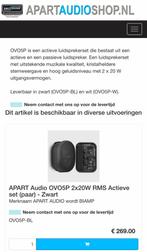 APART AUDIO Actieve Speaker set.OVO5P-W Norm€259,00 nu€50,00, Audio, Tv en Foto, Professionele Audio-, Tv- en Video-apparatuur