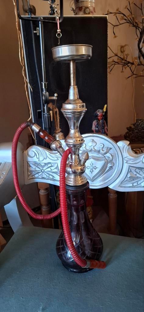 Mooie Shisha / Waterpijp met Rode Slang, Verzamelen, Overige Verzamelen, Gebruikt, Ophalen of Verzenden