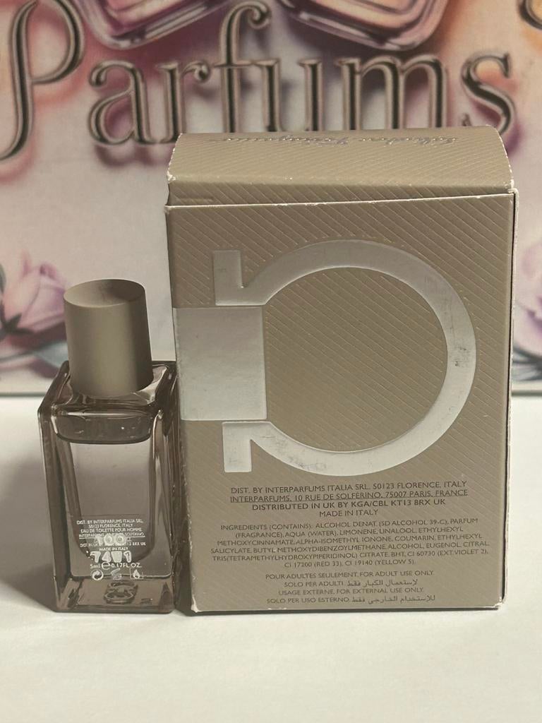 Salvatore Ferragamo - bright leather miniature 5ml edt homme, Ophalen of Verzenden, Nieuw, Miniatuur, Gevuld