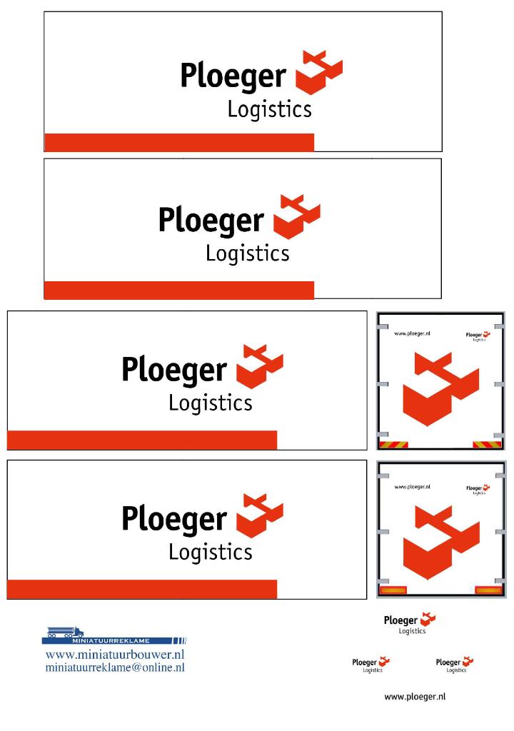 Vrachtauto decal 1:50 Ploeger logistics Harderwijk ( type 3), Verzenden, Nieuw, Bus of Vrachtwagen, Overige merken