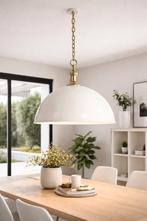 Grote metalen hanglamp, wit, 71 cm doorsnee, 50 tot 75 cm, Verzenden, Zo goed als nieuw, Metaal
