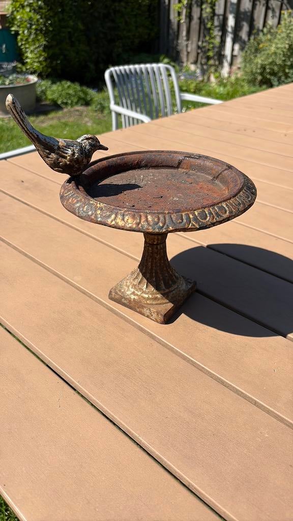 Vintage gietijzeren vogelbad vogelschaal, Tuin en Terras, Ophalen of Verzenden, Zo goed als nieuw