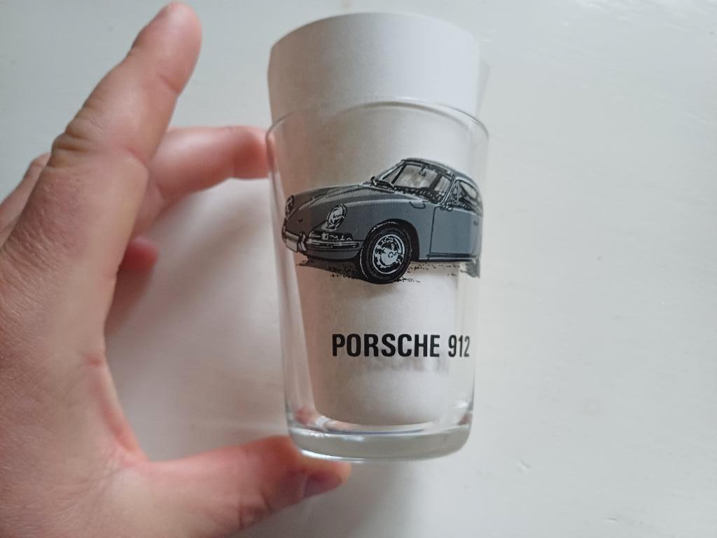 vintage drinkglas Porsche 912, Glas of Glazen, Gebruikt, Ophalen of Verzenden, Glas