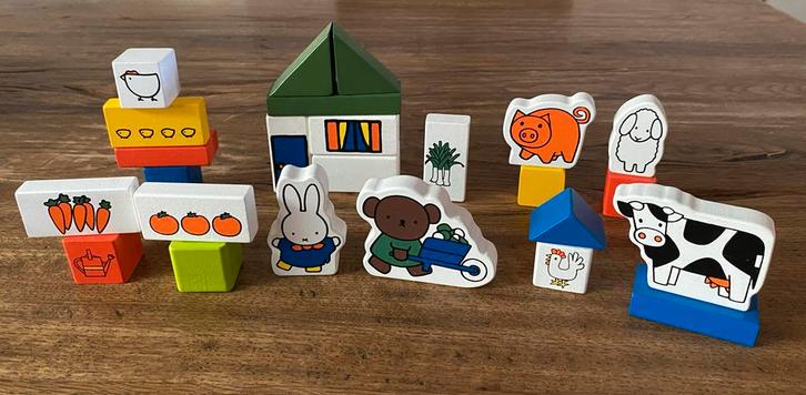 Nijntje Boerderij Speelset - Houten Blokken, Kinderen en Baby's, Speelgoed | Babyspeelgoed, Zo goed als nieuw, Overige typen, Ophalen of Verzenden