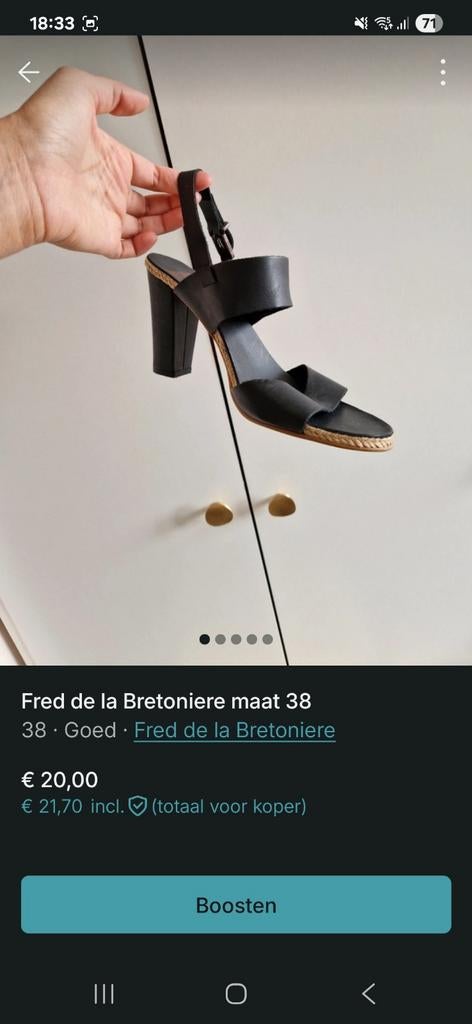 Fred de la Bretoniere sandalen maat 38, Kleding | Dames, Schoenen, Ophalen, Fred de la Bretoniere, Zwart, Sandalen of Muiltjes