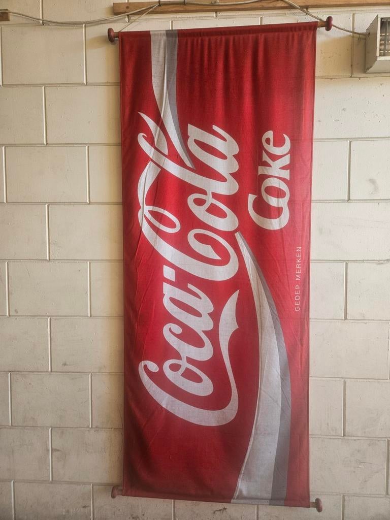 Originele Coca-Cola vlag / banner - decoratie, Verzamelen, Merken en Reclamevoorwerpen, Ophalen of Verzenden