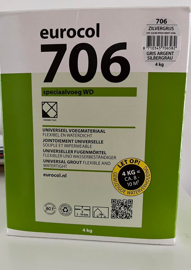 Eurocol 706 Kleur: zilvergrijs 4 kg., Ophalen of Verzenden, Overige materialen