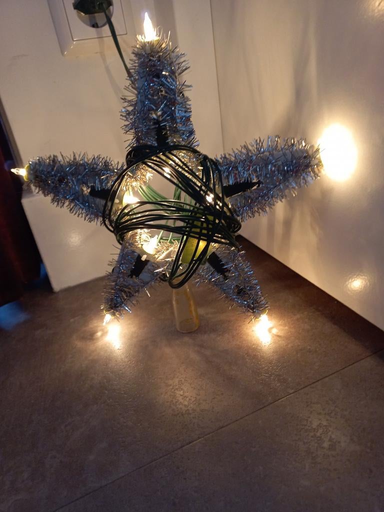 Vintage kerstboomster, met verlichting, Diversen, Kerst, Ophalen of Verzenden
