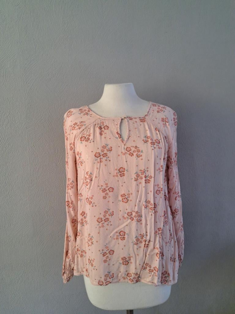 Blouse met bloemetjes, Maat 38/40 (M), Ophalen of Verzenden, Zo goed als nieuw, Roze