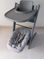 Stokke Tripp Trapp kinderstoel, met newbornset en babyset, Ophalen, Gebruikt, Meegroeistoel, Afneembaar eetblad