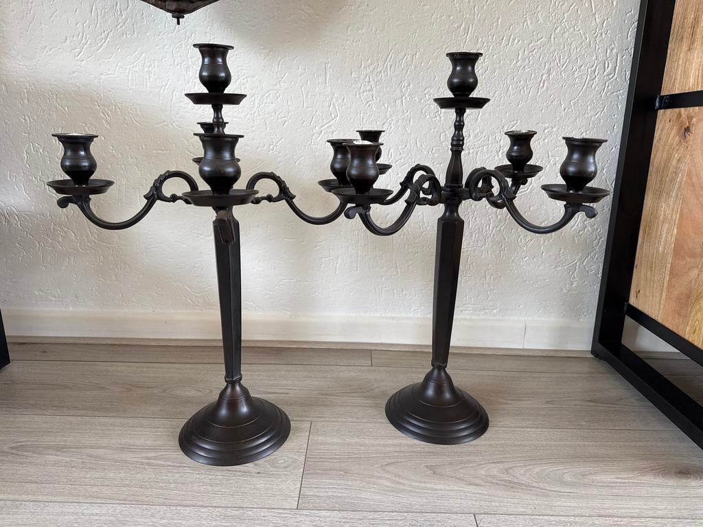 2 kandelaars (zwaar), Ophalen, Koper of Brons