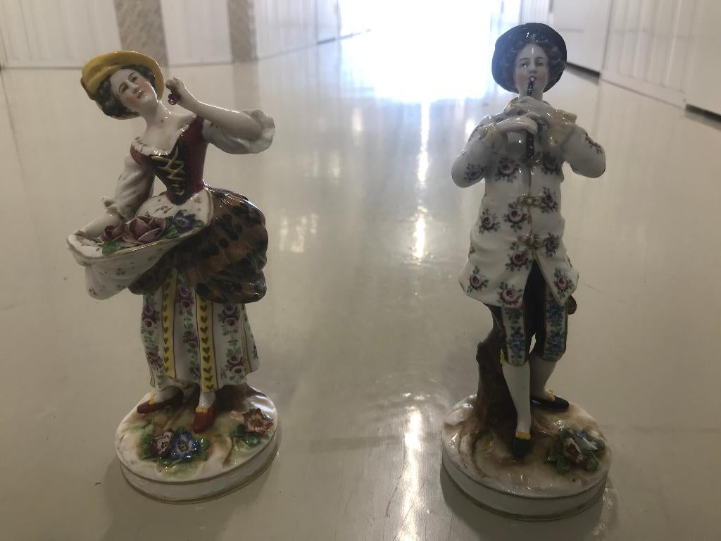 porselein vormstukken man en vrouw furstenberg duits, Ophalen of Verzenden