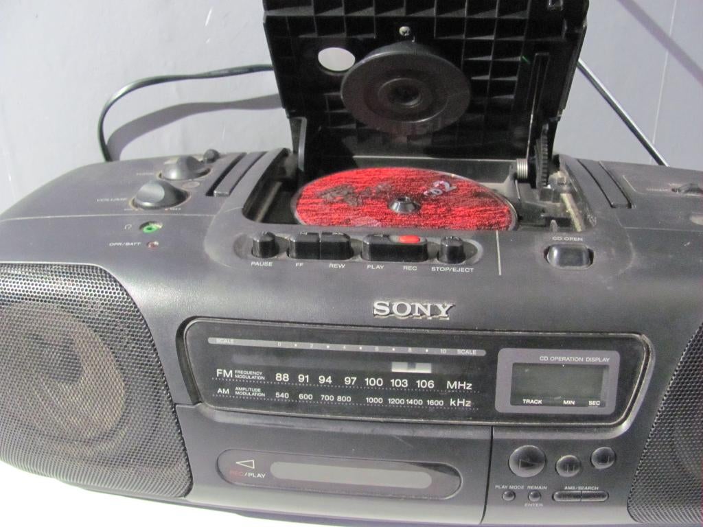 Sony CFD-10 cd radio cassette -corder, Ophalen of Verzenden, Gebruikt, Bouwradio, Met cd-speler