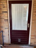 Hardhouten buitendeur met enkel glas, Ophalen, Gebruikt, 80 tot 100 cm, Buitendeur