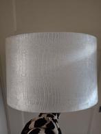 Ovale lampenkap met krokodillenprint - 42cm, Gebruikt, 25 tot 50 cm, Wit, Ophalen of Verzenden