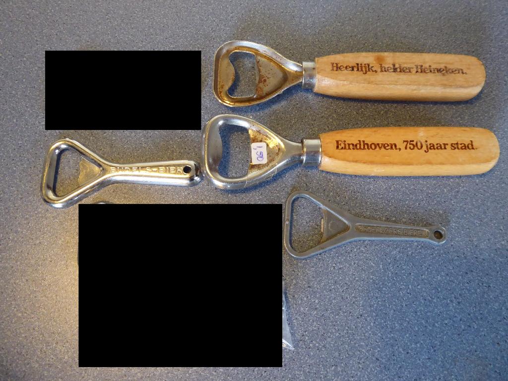 4 bier openers van diverse merken (zie foto), Verzamelen, Biermerken, Ophalen of Verzenden, Gebruikt, Flesopener, Heineken