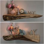 Boomstam wandplank - eiken - zwevende muurplank 65cm #141, Houtatelier M.Y., Info@myhoutatelier.nl, Nieuw, Ophalen of Verzenden