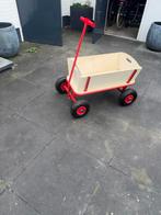 Houten bolderkar met rode accenten - Ideaal voor kinderen, Caravans en Kamperen, Bolderkarren, Ophalen, Gebruikt