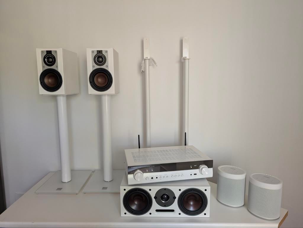 Slimline Yamaha 5.1, wireless surround & Dali speakers set, Losse componenten, Zo goed als nieuw, Speakers, Ophalen