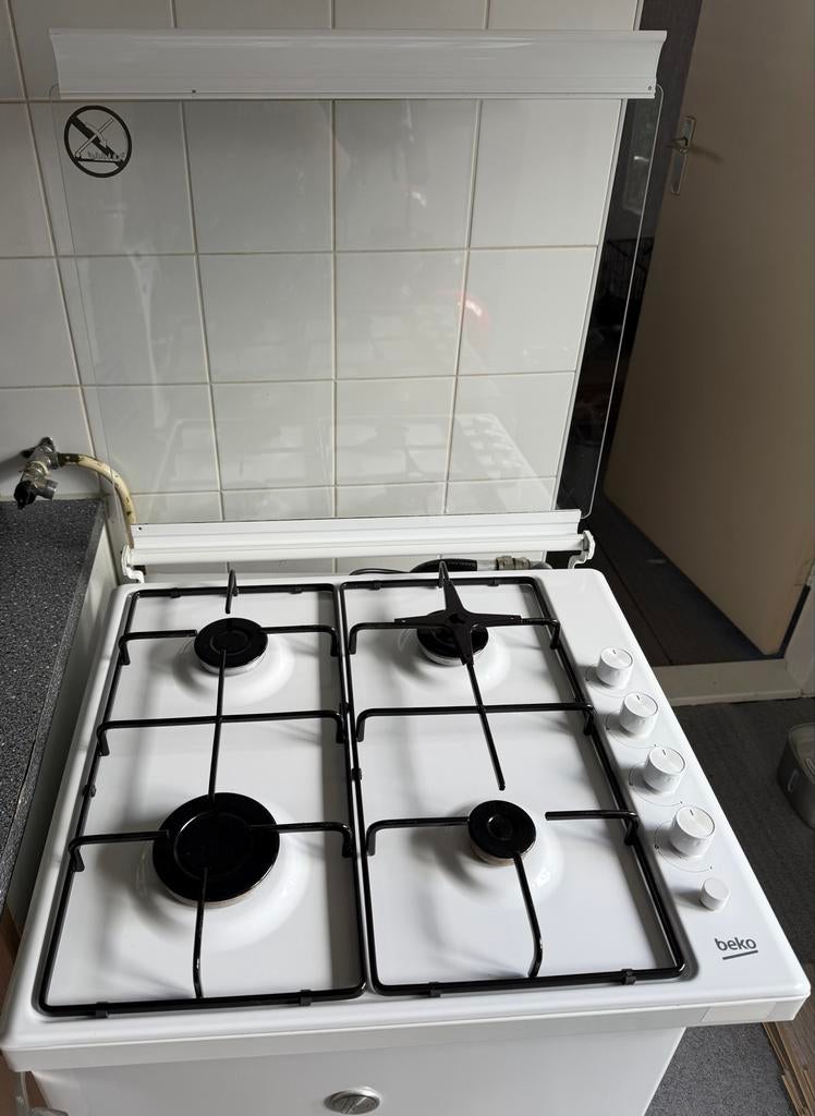 Beko gaskookplaat 60 cm, Witgoed en Apparatuur, Kookplaten, Ophalen, Gebruikt, 4 kookzones, Gas