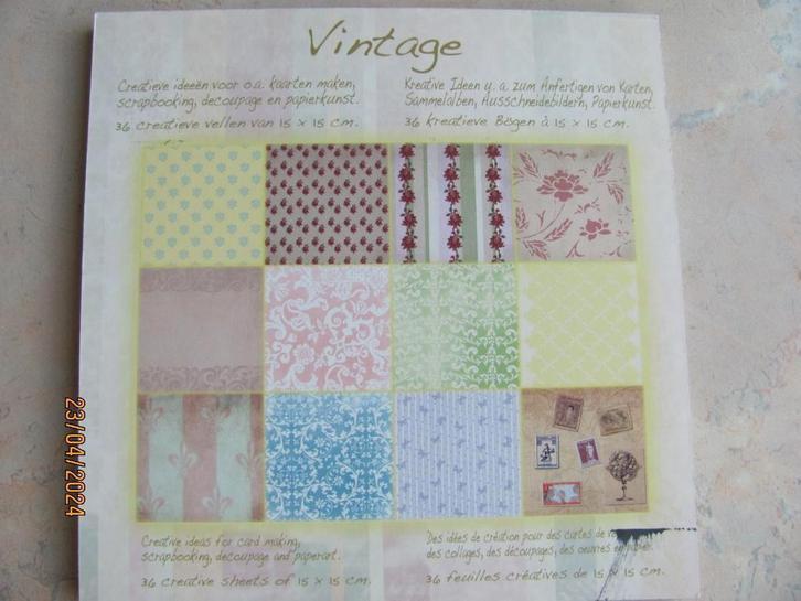 NIEUWSTAAT papier VINTAGE paperpad geel bruin 12 dessin KRUL, Diversen, Papierwaren, Zo goed als nieuw, Ophalen of Verzenden