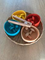 Houten sorteerspel fijne motoriek met pincet en bakjes, Ophalen of Verzenden, Zo goed als nieuw, Overige typen