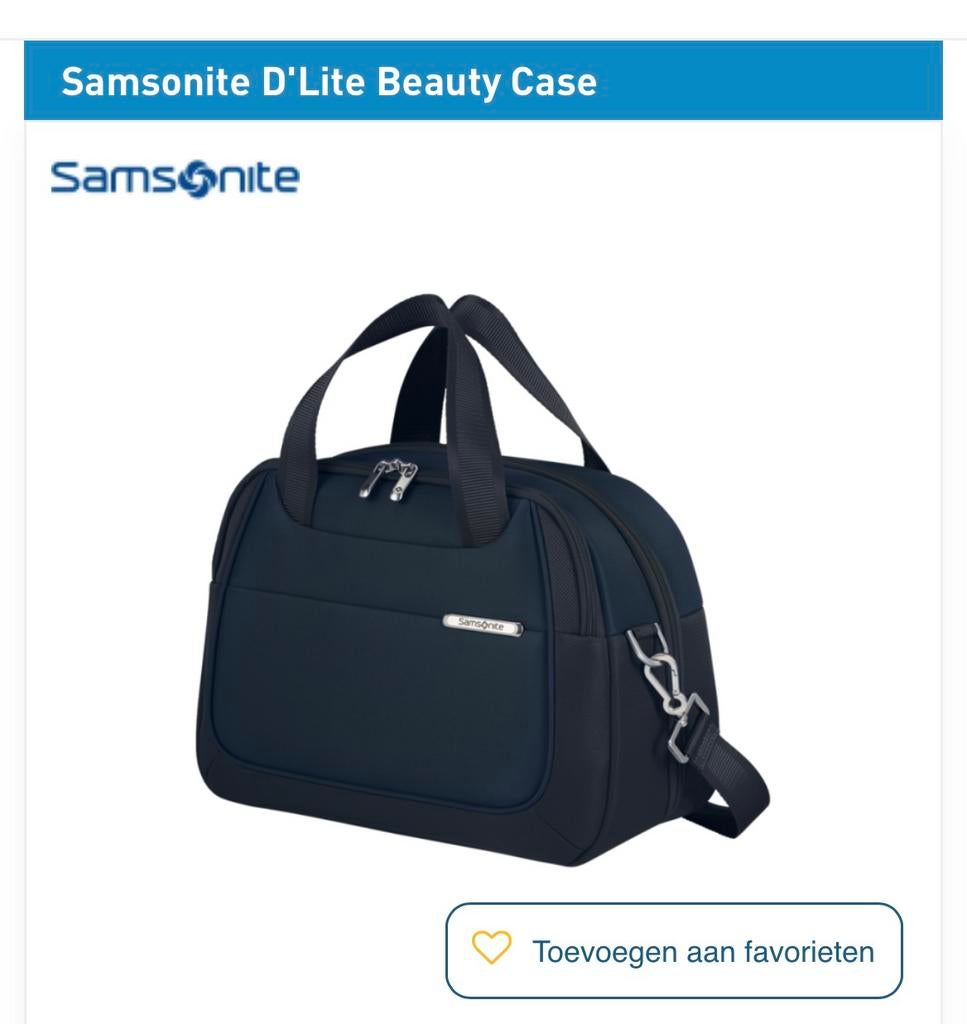 Samsonite d lite beautycase midnight blue NIEUW, Sieraden, Tassen en Uiterlijk, Koffers, Verzenden, Nieuw, Hard kunststof, Minder dan 50 cm