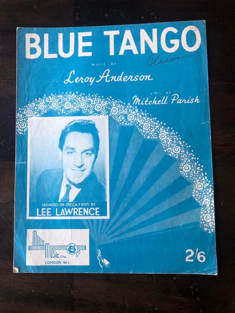 Bladmuziek Blue Tango voor piano en zang, Ophalen of Verzenden, Zo goed als nieuw, Artiest of Componist, Zang