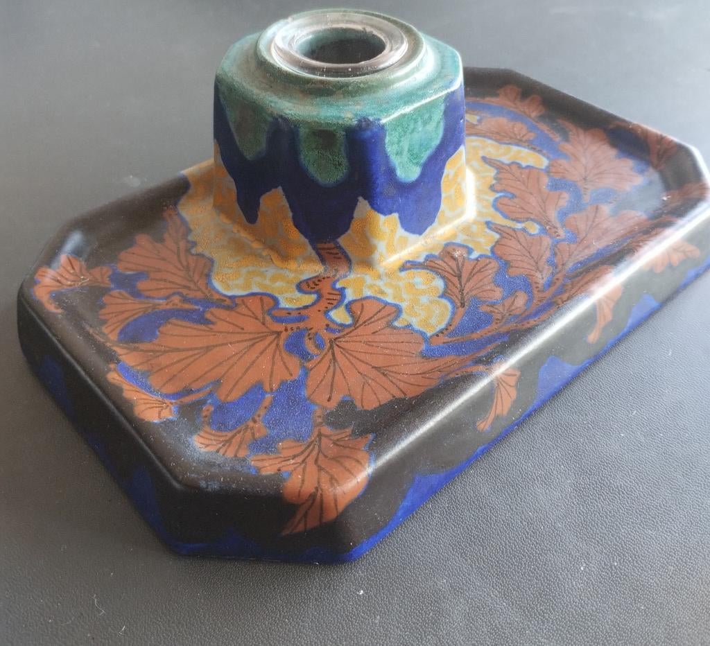 Plateel inktpot, decor Tiny, model 694 uit 1919, Antiek en Kunst, Ophalen