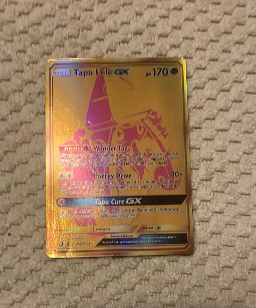Pokémon kaart golden Tapu Lele GX, Verzenden, Zo goed als nieuw, Losse kaart
