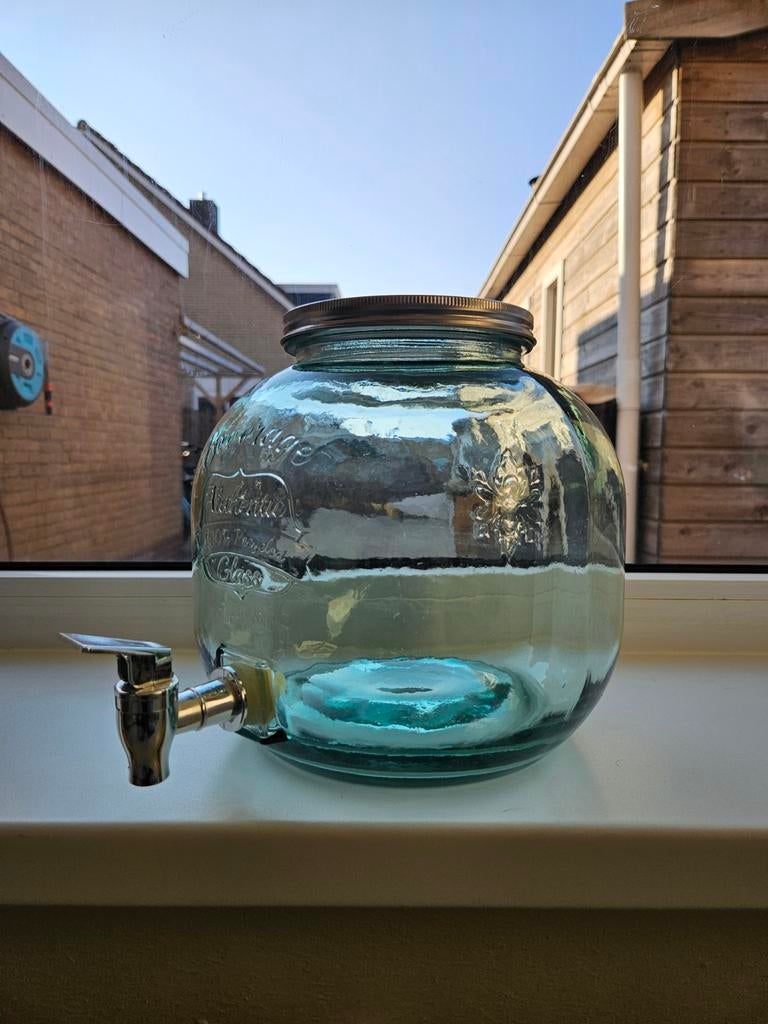 Glazen limonadetap met kraantje, Ophalen of Verzenden