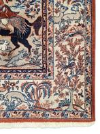 Vintage Perzisch wol Tapijt jachtscene Isfahan 138x194cm, 100 tot 150 cm, Onbekend, Ophalen of Verzenden, Zo goed als nieuw