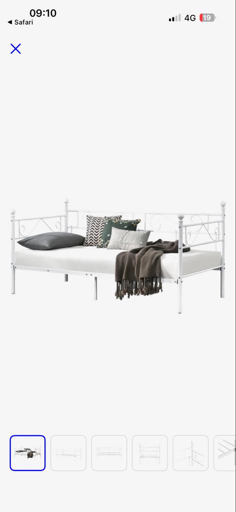 Gratis: Wit metalen bedframe, Ophalen, Gebruikt, Eenpersoons, Wit