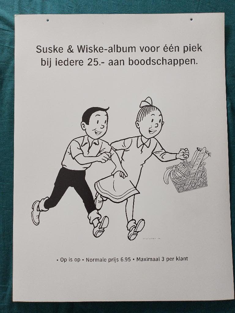 Suske en Wiske - grote kartonnen aankondigings poster, Verzamelen, Ophalen, Suske en Wiske, Nieuw, Plaatje, Poster of Sticker