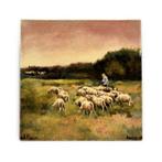 Polychrome Rozenburg tegel, naar Anton Mauve 1907, Antiek en Kunst, Antiek | Wandborden en Tegels, Ophalen of Verzenden