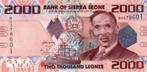 Sierra Leone 2000 leones 2010 - UNC, Verzenden, Overige landen, Los biljet
