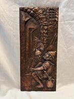 Vintage Gipsen relief wandplaat met Romeinse? Soldaten krijg, Ophalen, Gebruikt