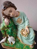 Vintage Beeld van slapend kind met duiven, Antiek en Kunst, Ophalen of Verzenden