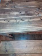 Houten steigerhouten bureau met bank, Ophalen, Zo goed als nieuw, Bureau