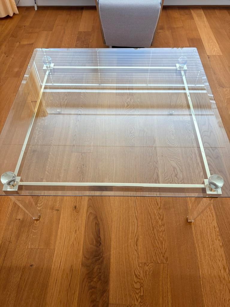 Glazen salontafel, Huis en Inrichting, Tafels | Salontafels, Ophalen, 100 tot 150 cm, 50 tot 100 cm, Zo goed als nieuw