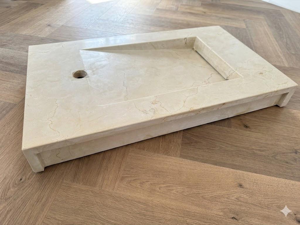 GRATIS Natuursteen wasbak, Ophalen, Gebruikt, Beige, Overige typen