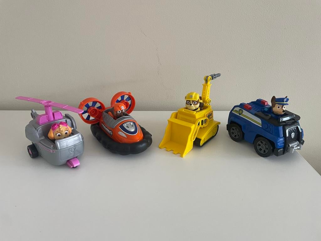 Paw Patrol Voertuigen met Pups - Set van 4, Ophalen of Verzenden, Gebruikt, Jongen of Meisje