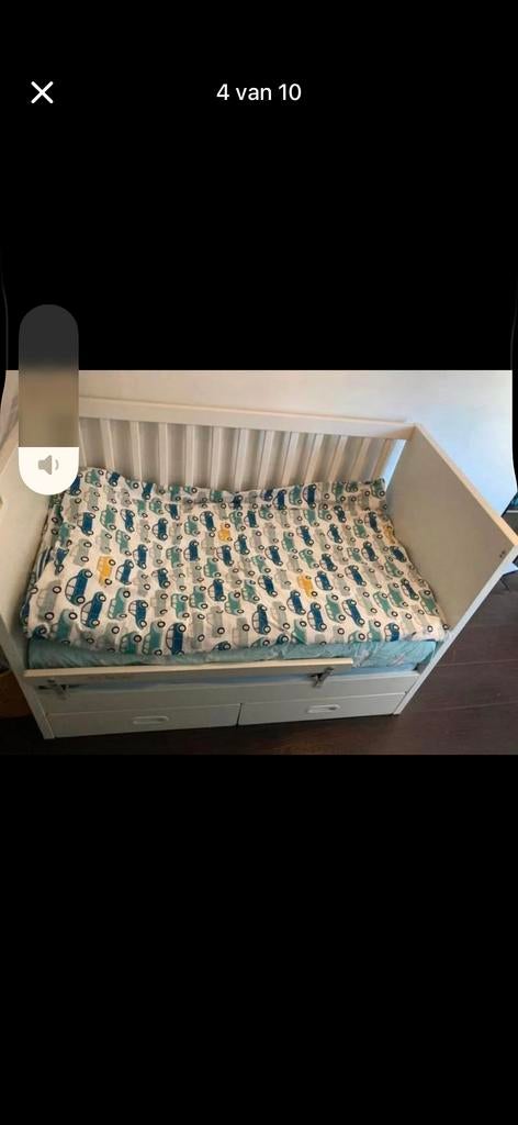Kinderbed met opberglades, Gebruikt, 70 tot 85 cm, Lattenbodem, 140 tot 160 cm