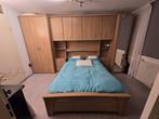 Complete slaapkamer met bed en kasten, Ophalen, Zo goed als nieuw, Tweepersoons