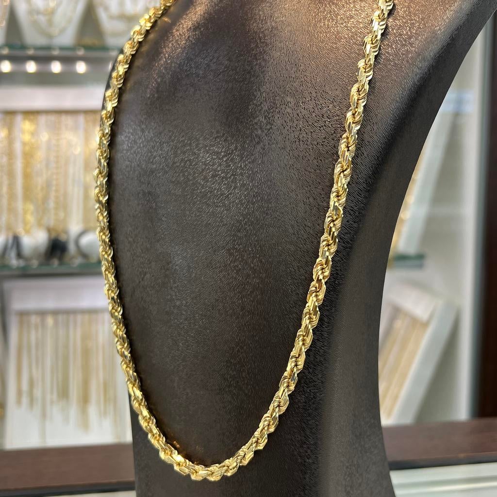 18 karaat gouden ketting rope schakel massief, Ophalen of Verzenden, Zo goed als nieuw, Goud